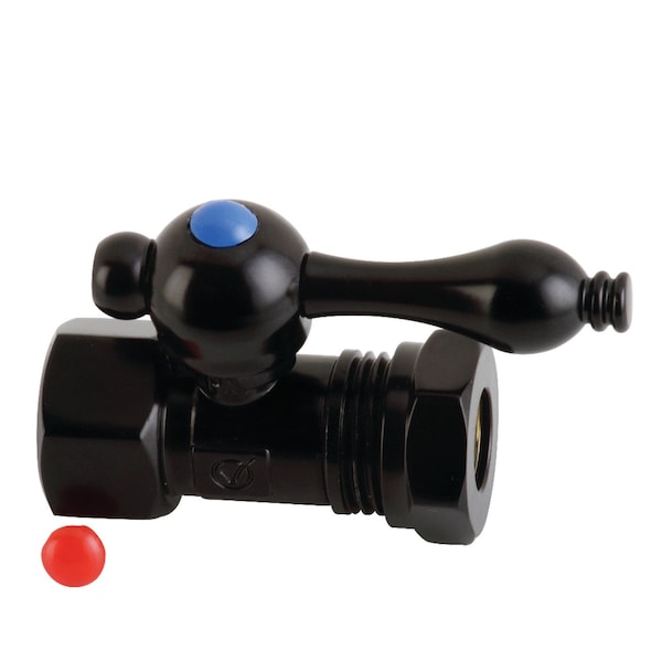 Kingston Brass CC44150 Qrtr Turn Valve 1/2 FIP X 1/2 or 7/16 Slip Joint, Black CC44150 - main